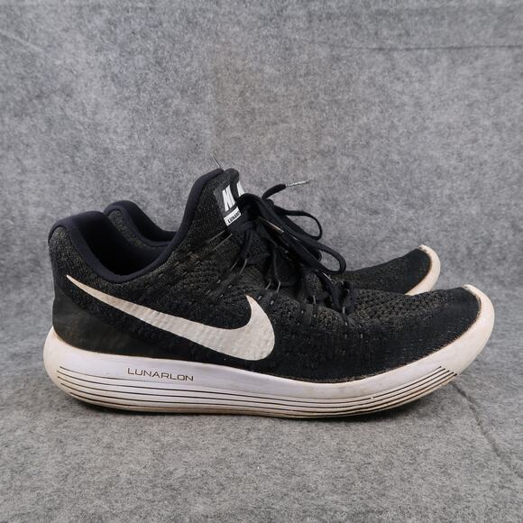 Nike Shoes Mens 7 Lunarepic Flyknit 2 Athletic Trainer Running Sneaker Black - Picture 1 of 12